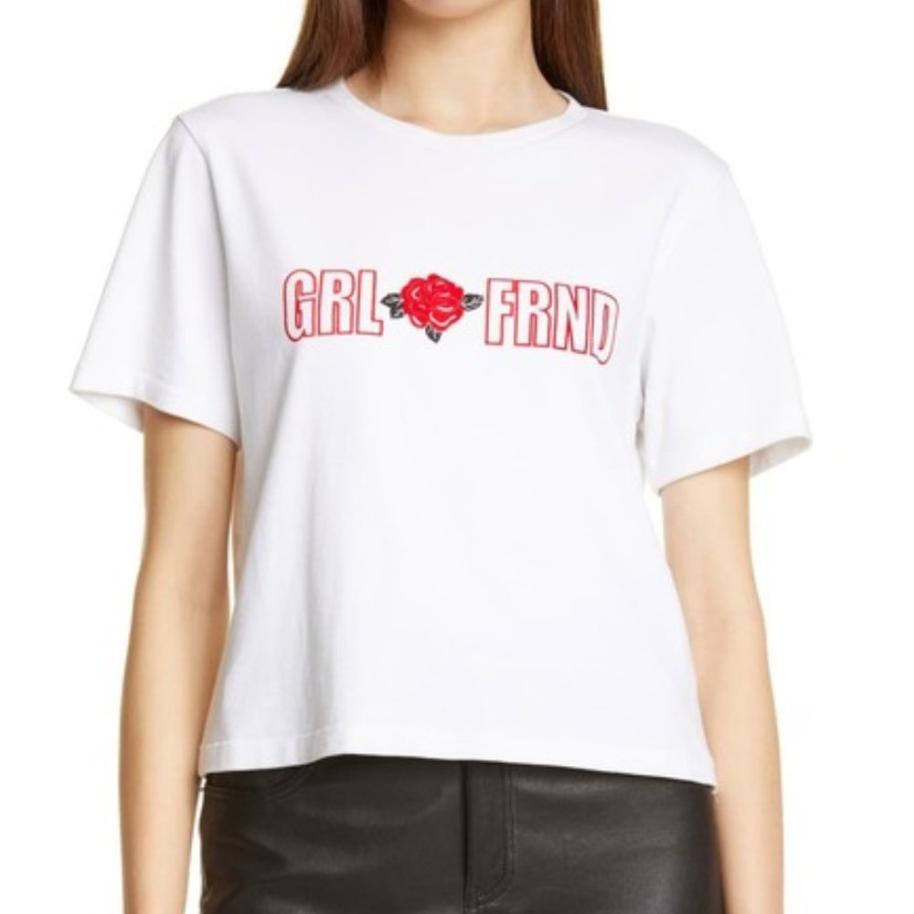 New GRLFRND Darby Cropped Logo Tee M or L